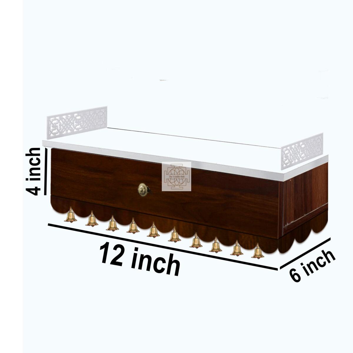 The Temple hub Wooden Temple | White Drawer Mandir With LED Light Puja Mandir For Home & Office Decor - Image 4