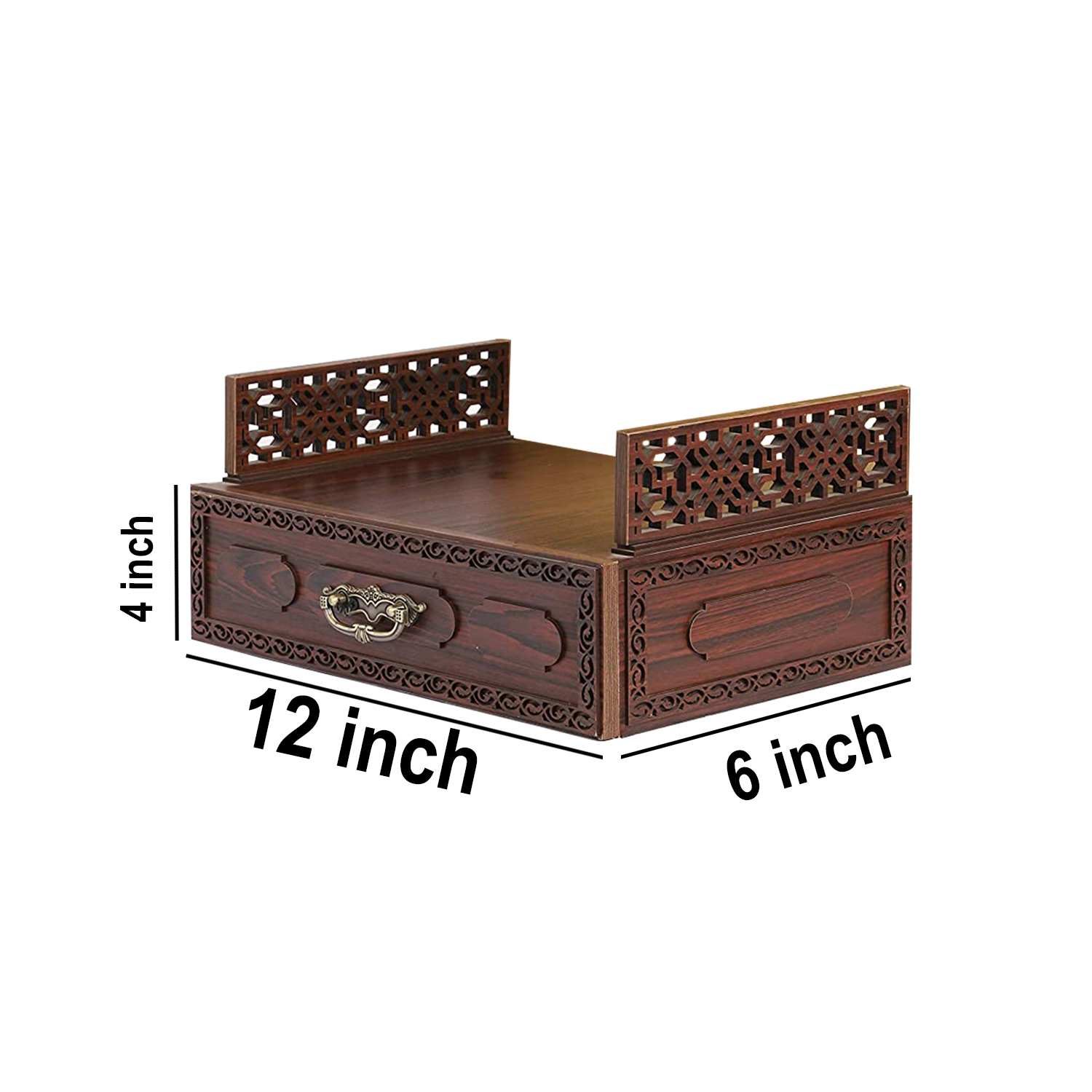 The Temple hub Wooden Temple | Brown Drawer Mandir With LED Light Puja Mandir For Home & Office Decor - Image 4