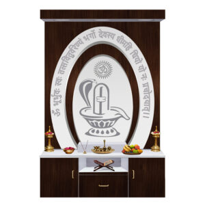 The Temple hub Wooden Temple | Brown 3D Mandir With LED Light Puja Mandir For Home & Office Decor