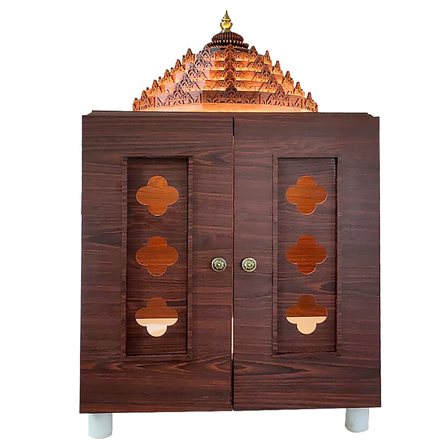 The Temple hub Wooden Temple | Brown Door Mandir With LED Light Puja Mandir For Home & Office Decor (Copy)