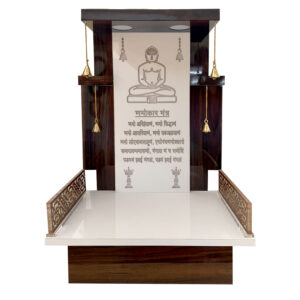 The Temple hub Wooden Temple | Brown Mandir With LED Light Puja Mandir For Home & Office Decor