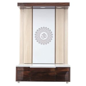 The Temple hub Wooden Temple | Beige Mandir With LED Light Puja Mandir For Home & Office Decor