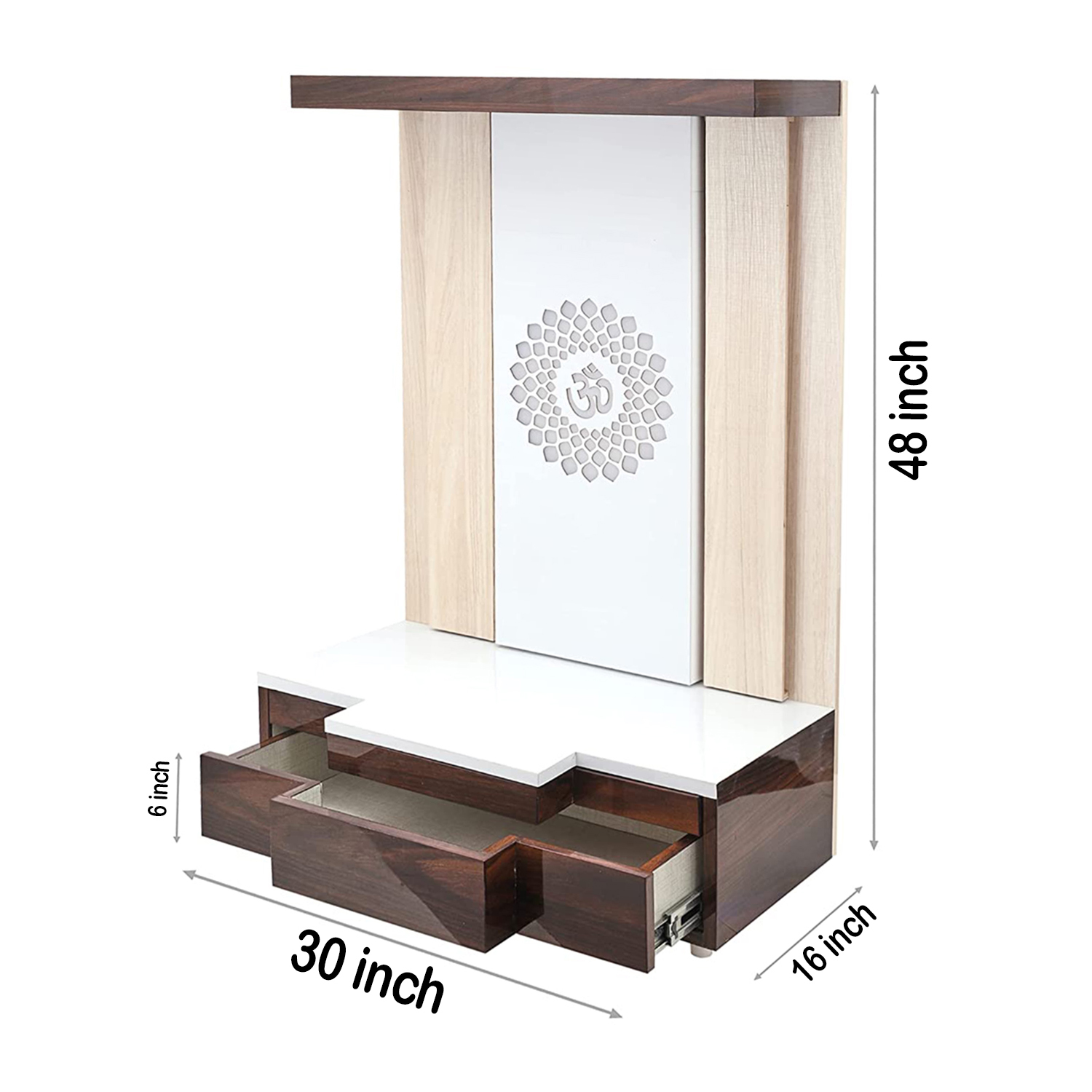 The Temple hub Wooden Temple | Beige Mandir With LED Light Puja Mandir For Home & Office Decor - Image 6