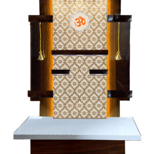 The Temple hub Wooden Temple | Brown Mandir With LED Light Puja Mandir For Home & Office Decor