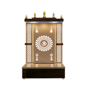 The Temple hub Wooden Temple | White Mandir With LED Light Puja Mandir For Home & Office Decor