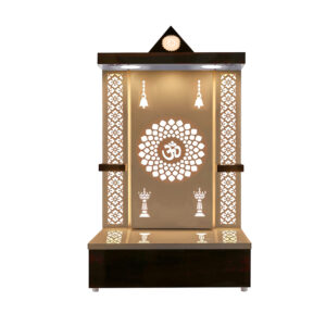 The Temple hub Wooden Temple | White Mandir With LED Light Puja Mandir For Home & Office Decor