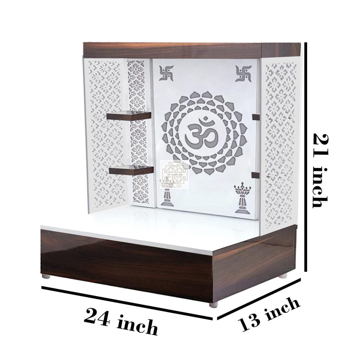 The Temple hub Wooden Temple | White Mandir With LED Light Puja Mandir For Home & Office Decor - Image 4