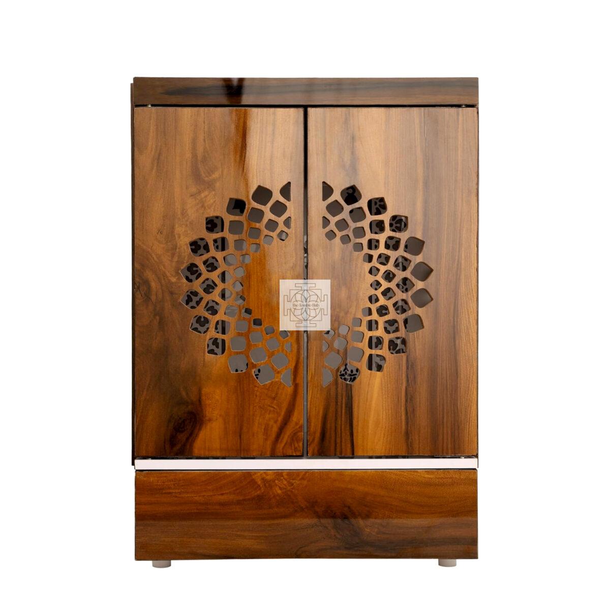 Wooden Door Temple Table Top Mandir With White LED Light |  Puja Temple For Home & Office D?cor - Image 4