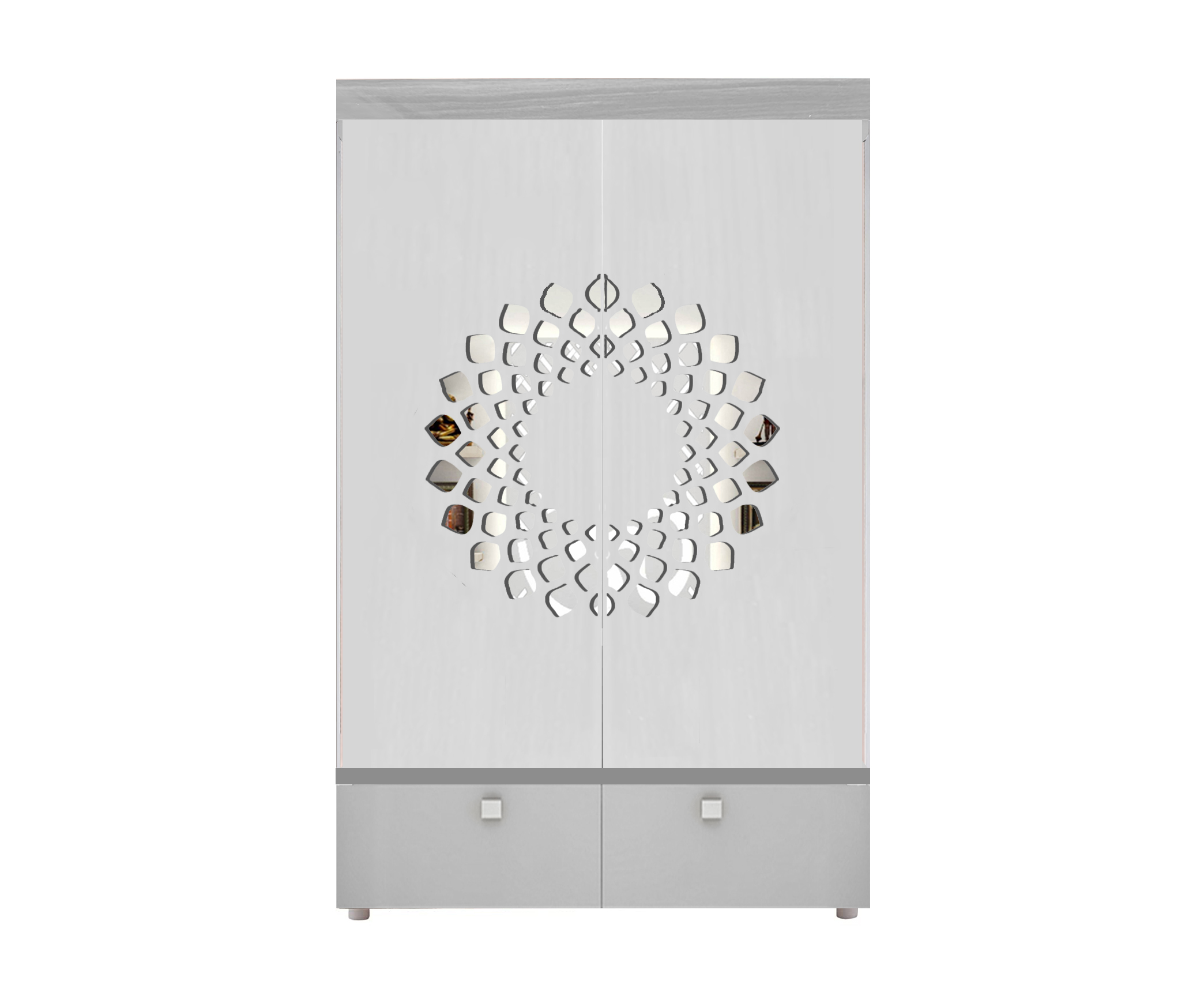 The Temple hub Wooden Temple | White Door Mandir With LED Light Puja Mandir For Home & Office Decor - Image 3