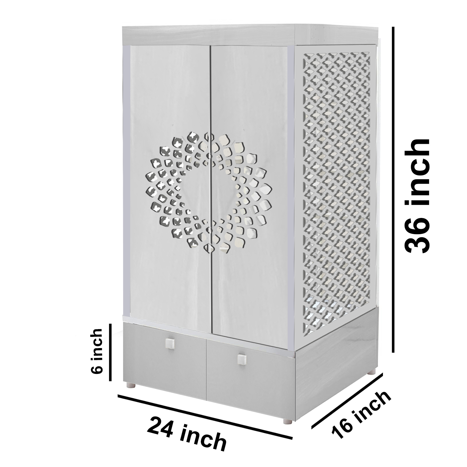 The Temple hub Wooden Temple | White Door Mandir With LED Light Puja Mandir For Home & Office Decor - Image 5