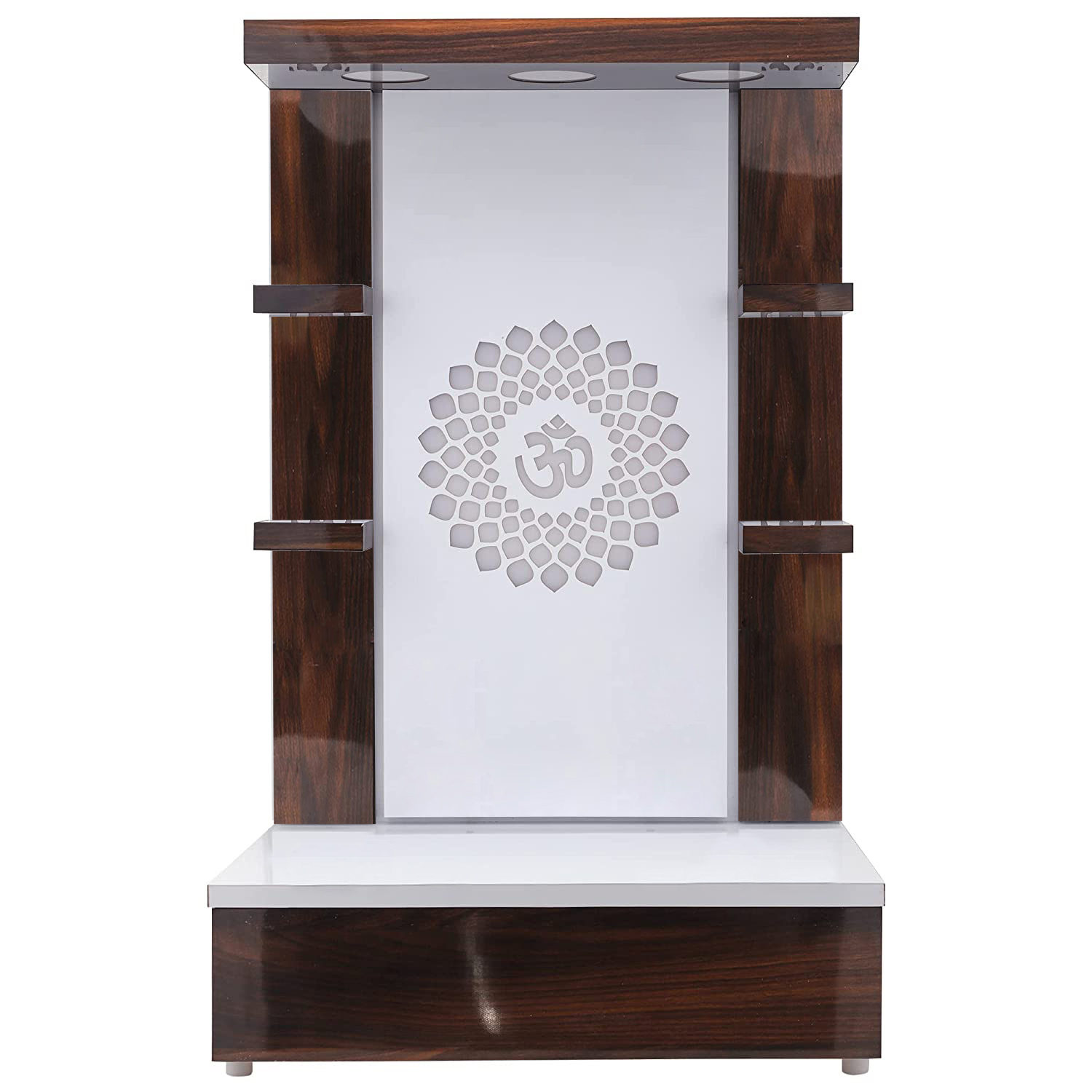 The Temple hub Wooden Temple | Brown Mandir With LED Light Puja Mandir For Home & Office Decor - Image 2
