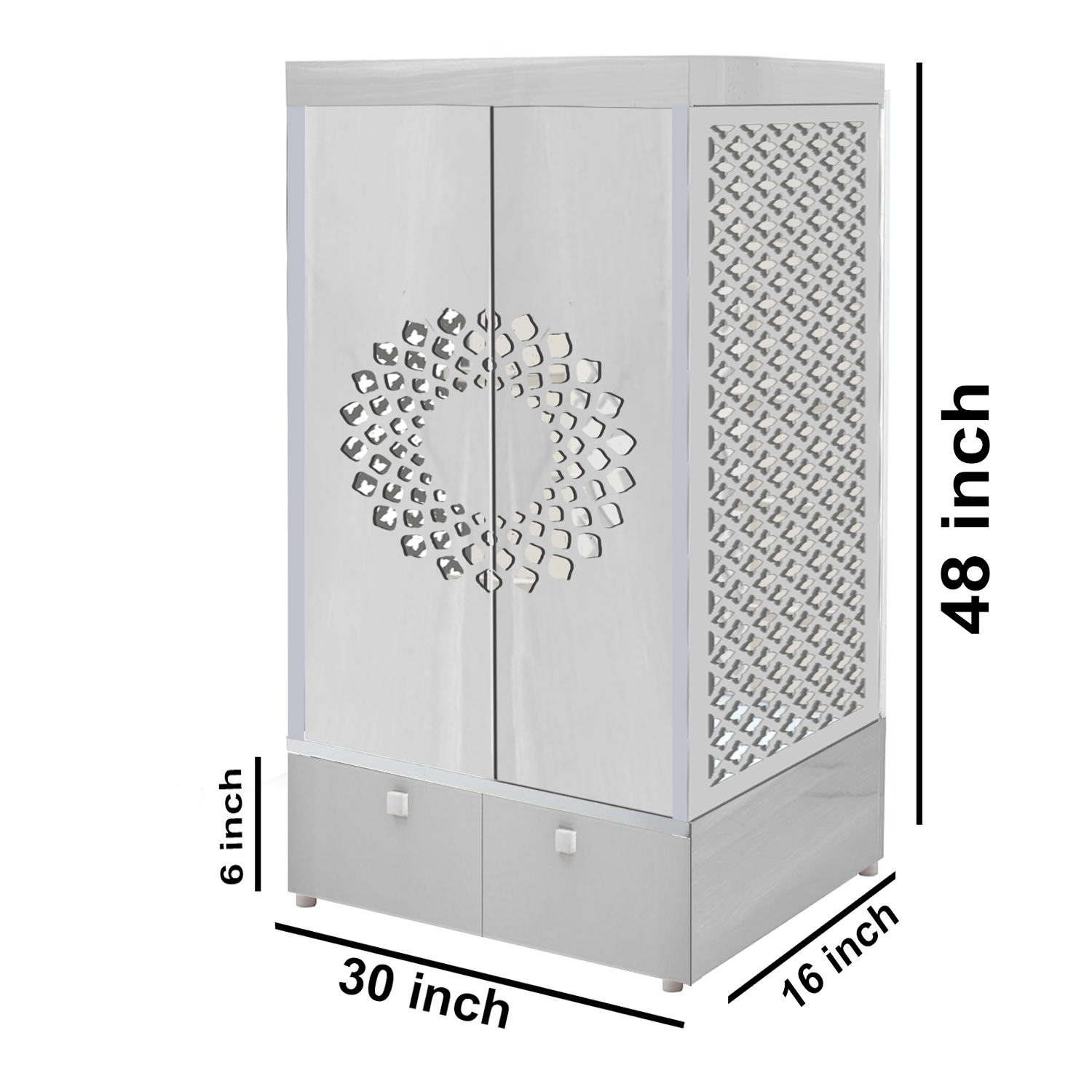 The Temple hub Wooden Temple | White Door Mandir With LED Light Puja Mandir For Home & Office Decor - Image 6