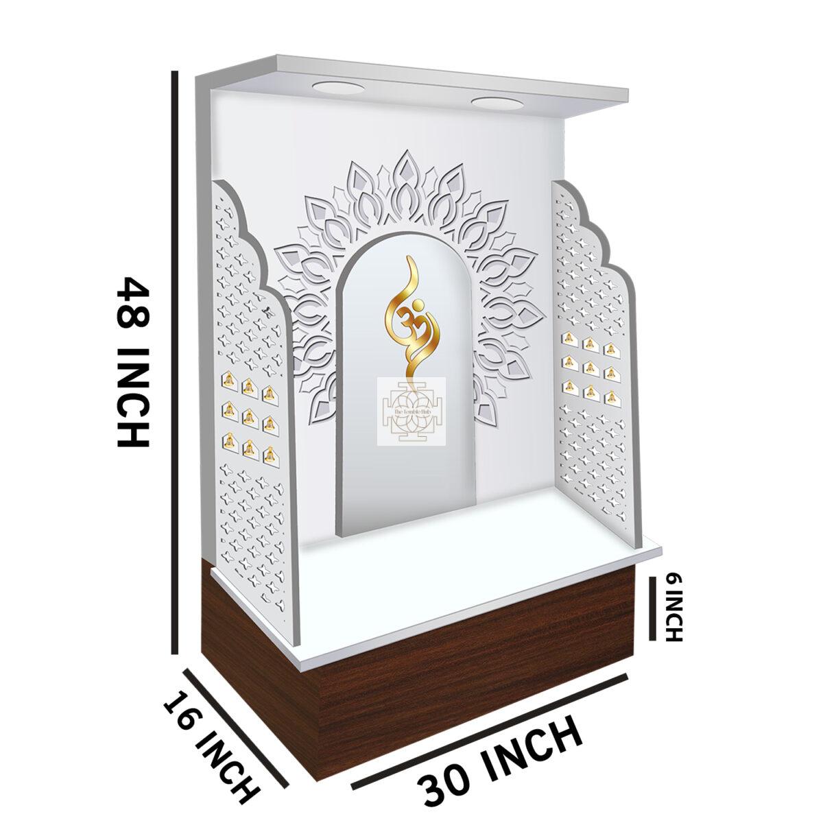 The Temple hub Wooden Temple | White Mandir With LED Light Puja Mandir For Home & Office Decor - Image 6