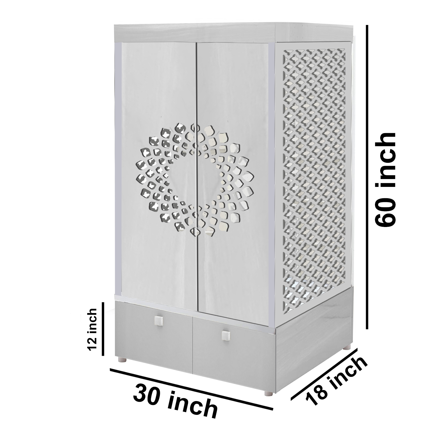 The Temple hub Wooden Temple | White Door Mandir With LED Light Puja Mandir For Home & Office Decor - Image 7