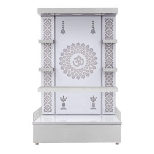 The Temple hub Wooden Temple | White Mandir With LED Light Puja Mandir For Home & Office Decor