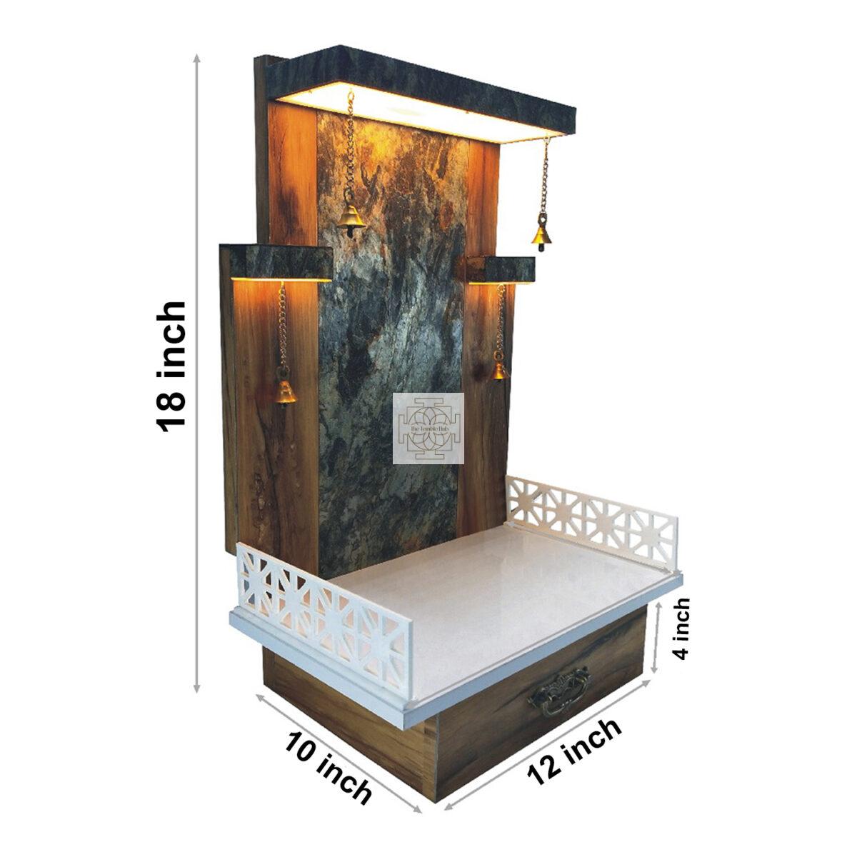 The Temple hub Wooden Temple | Stone Mandir With LED Light Puja Mandir For Home & Office Decor - Image 3