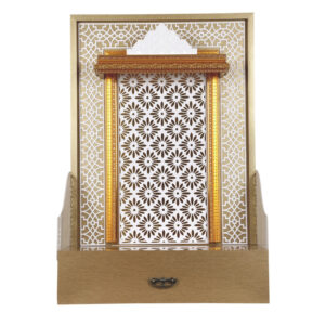 The Temple hub Wooden Temple | Golden Mandir With LED Light Puja Mandir For Home & Office Decor