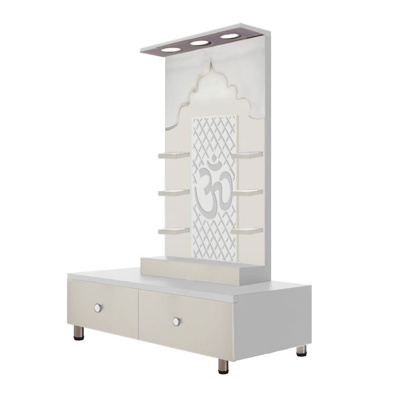 The Temple hub Wooden Temple | White Mandir With LED Light Puja Mandir For Home & Office Decor (Copy) - Image 2