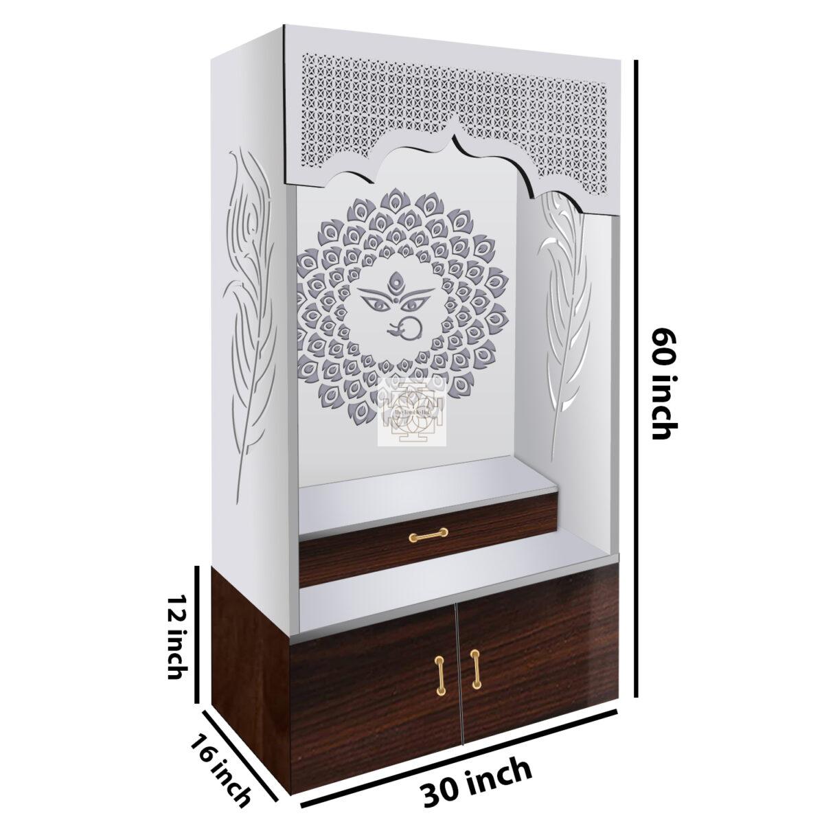 The Temple hub Wooden Temple | White Mandir With LED Light Puja Mandir For Home & Office Decor - Image 6