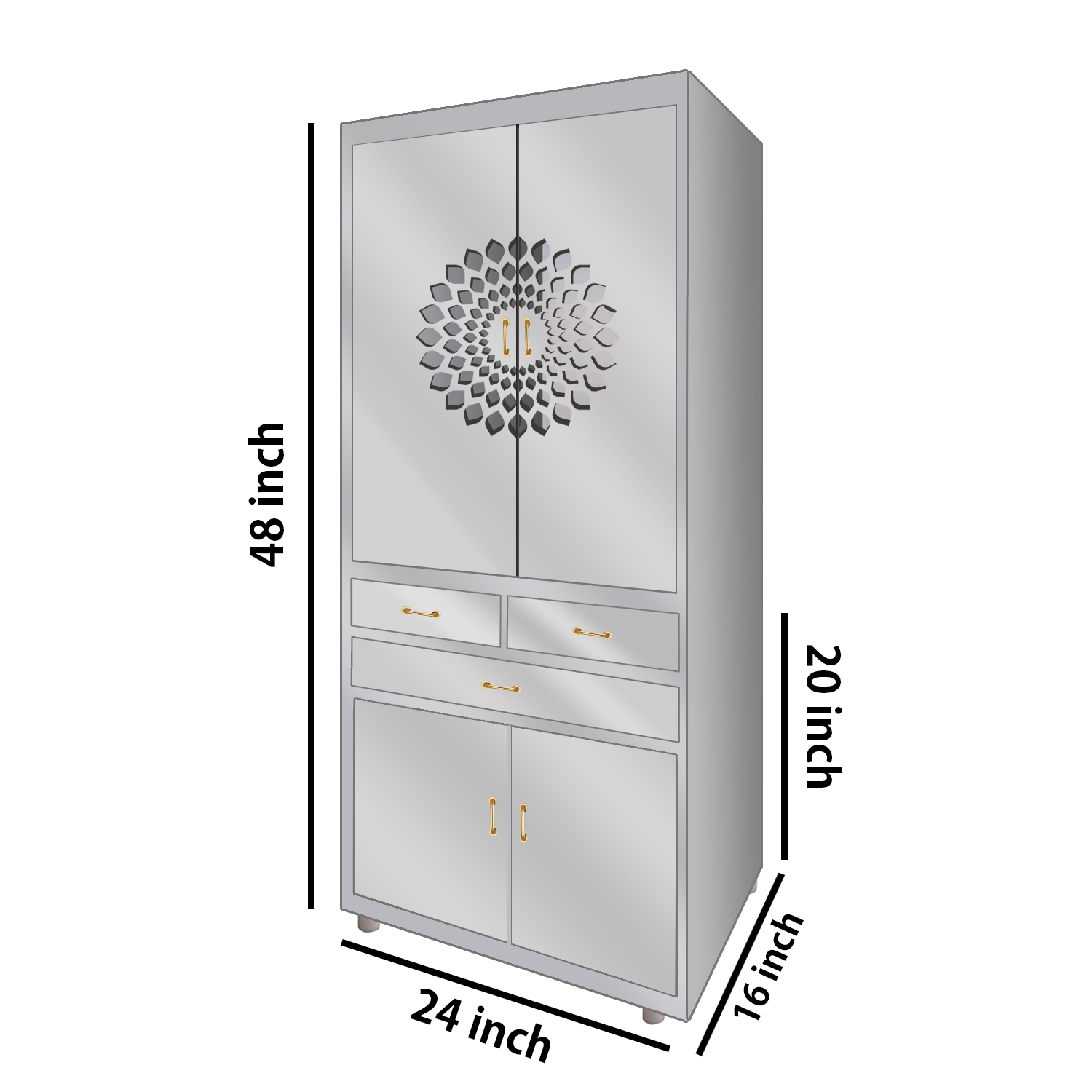 The Temple hub Wooden Temple | White Door Mandir With LED Light Puja Mandir For Home & Office Decor - Image 3