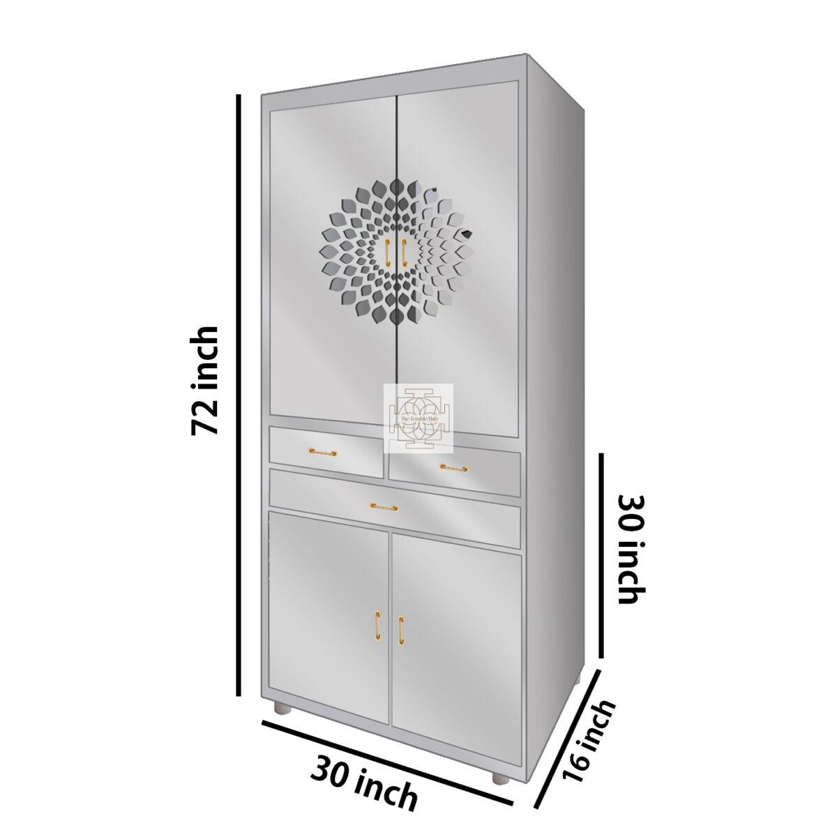 The Temple hub Wooden Temple | White Door Mandir With LED Light Puja Mandir For Home & Office Decor - Image 5
