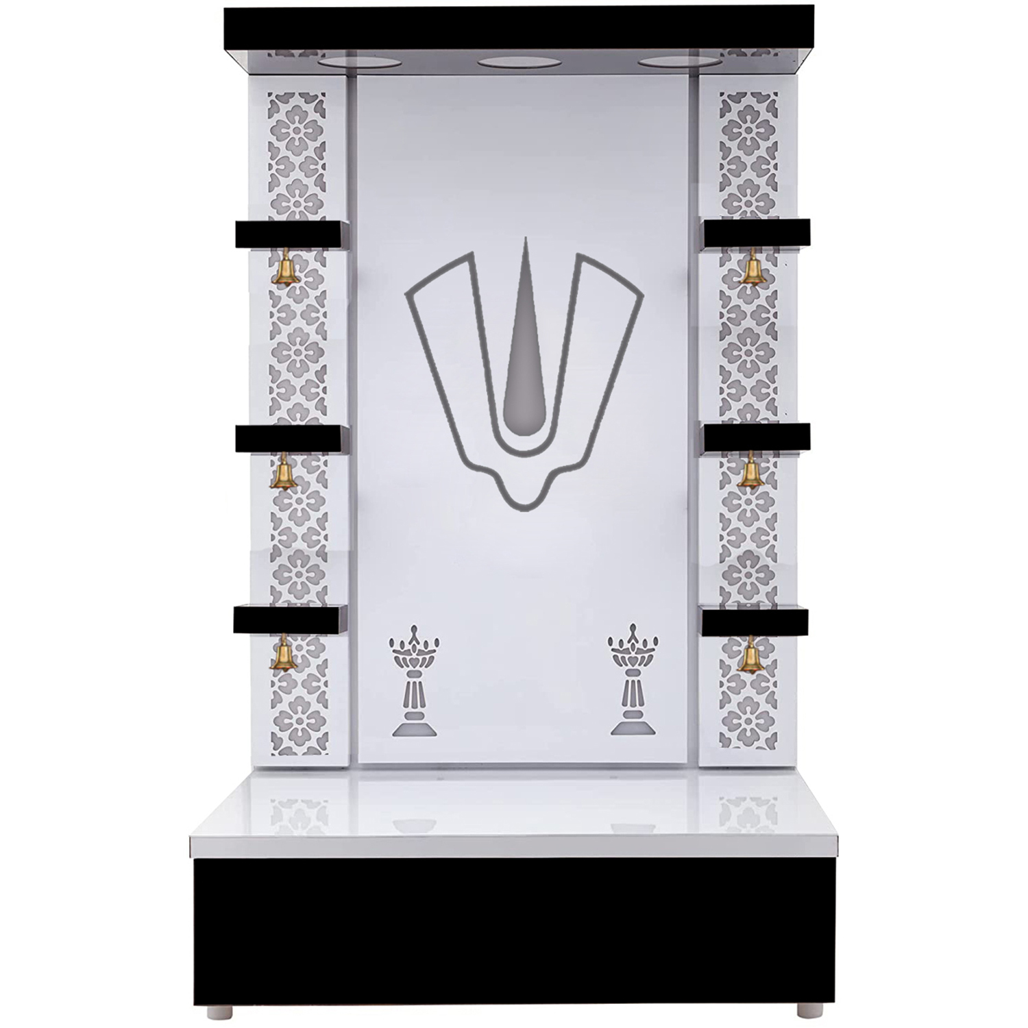 The Temple hub Wooden Temple | Black Mandir With LED Light Puja Mandir For Home & Office Decor - Image 3