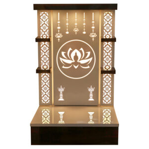 The Temple hub Wooden Temple | White Mandir With LED Light Puja Mandir For Home & Office Decor