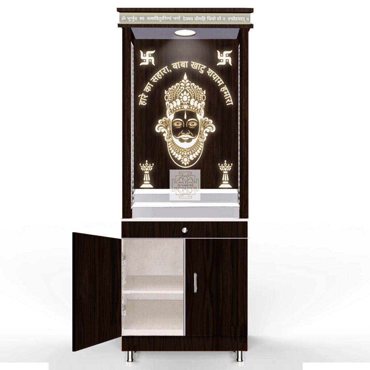 The Temple hub Wooden Temple | Brown Mandir With LED Light Puja Mandir For Home & Office Decor (Copy) - Image 4