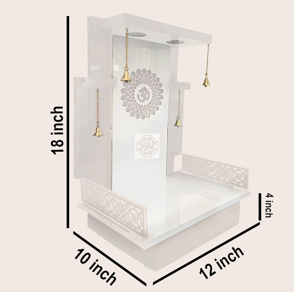 The Temple hub Wooden Temple | White Mandir With LED Light Puja Mandir For Home & Office Decor - Image 4